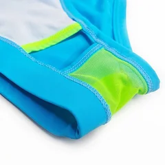 Sunga masculina de cintura baixa com zíper lateral aberto e arco-íris-19