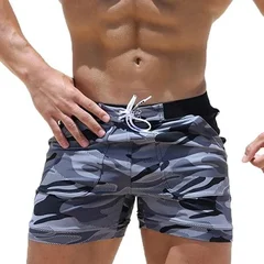 Shorts de surf masculinos com estampa camuflada e secagem rápida-5