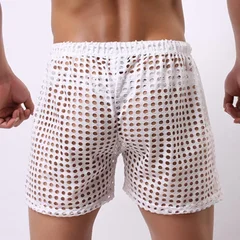 Men's Hollow Out Mesh Drawstring Beach Shorts-9