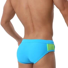 Sunga masculina de cintura baixa com zíper lateral aberto e arco-íris-12