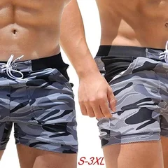 Shorts de surf masculinos com estampa camuflada e secagem rápida-6