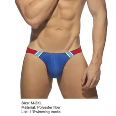 Men's Contrast Color Hollow Out Polyester Swim Trunks-10