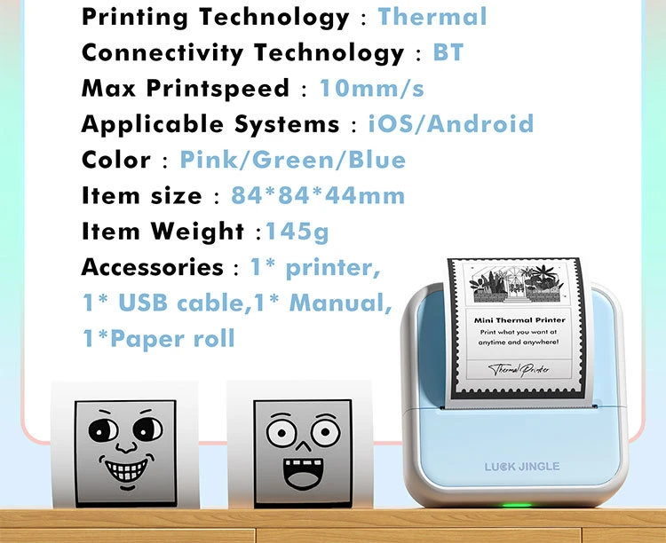Qinya Mini Portable Bluetooth Thermal Label Printer
