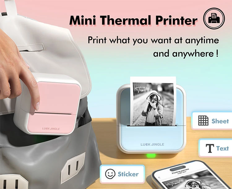 Qinya Mini Portable Bluetooth Thermal Label Printer