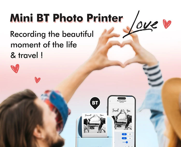 Qinya Mini Portable Bluetooth Thermal Label Printer