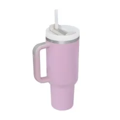 40 oz Double Wall 304 Stainless Steel Insulated Tumbler with Handle and Straw Lid-11
